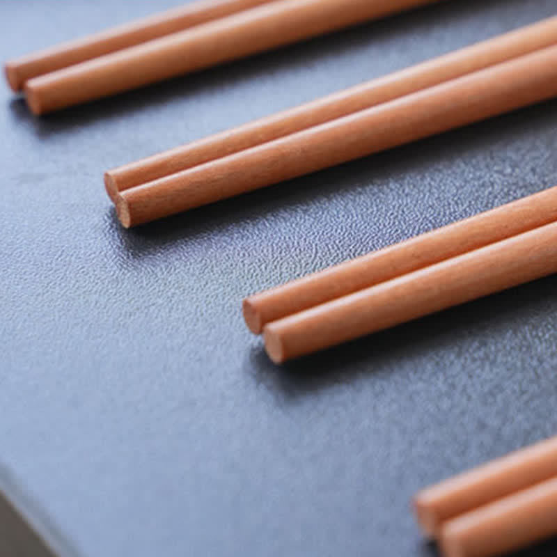 Buddha Stones Red Sandalwood Grounding Striped Design Chopsticks - image 10