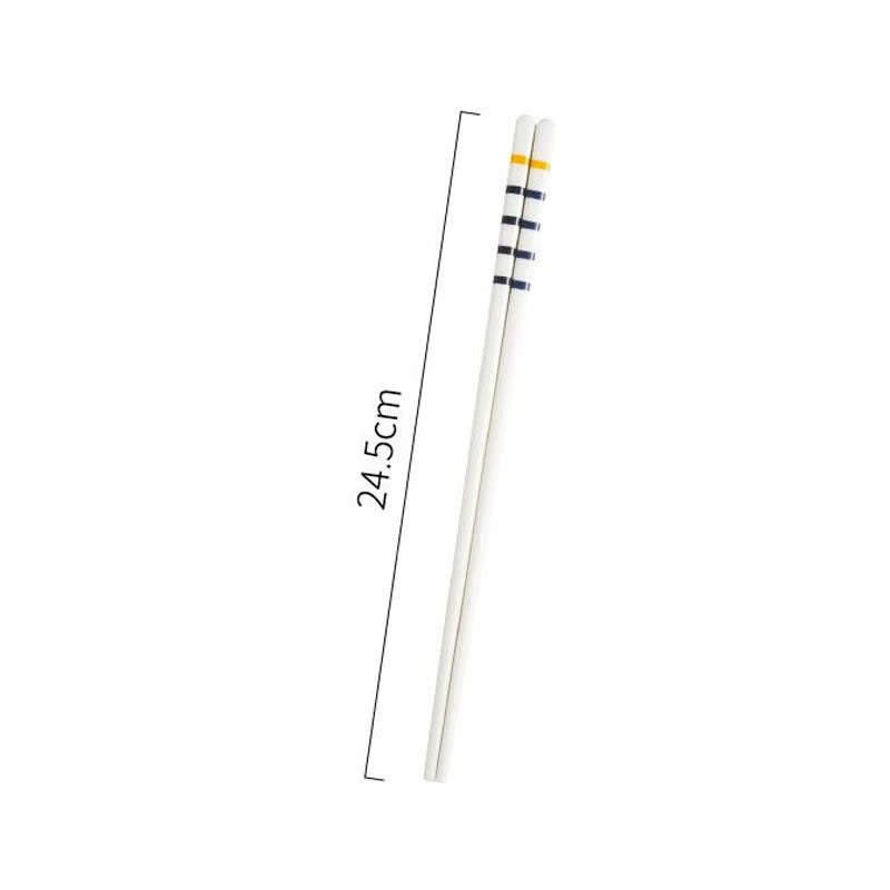 Buddha Stones White Ceramic Wave Striped Orchid Grass Pattern Minimalist Japanese Chopsticks - Striped Pattern - image 1