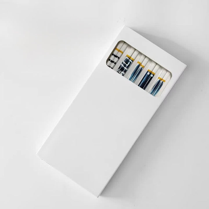 Buddha Stones White Ceramic Wave Striped Orchid Grass Pattern Minimalist Japanese Chopsticks - Random Pattern (Set of 5 Pairs) - image 13