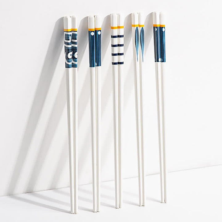 Buddha Stones White Ceramic Wave Striped Orchid Grass Pattern Minimalist Japanese Chopsticks - image 15