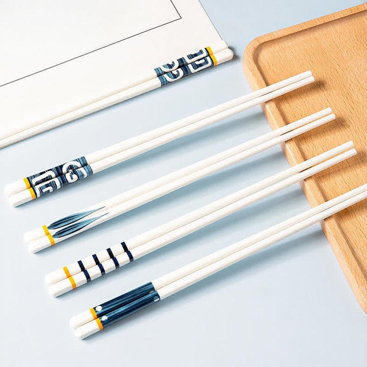 Buddha Stones White Ceramic Wave Striped Orchid Grass Pattern Minimalist Japanese Chopsticks - image 16