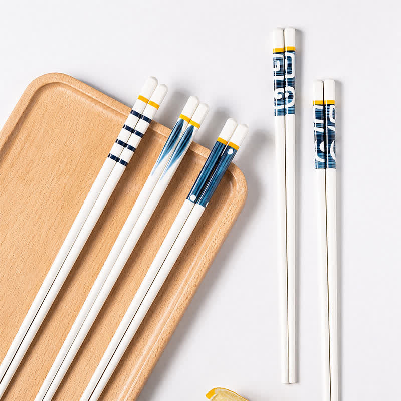 Buddha Stones White Ceramic Wave Striped Orchid Grass Pattern Minimalist Japanese Chopsticks - image 23