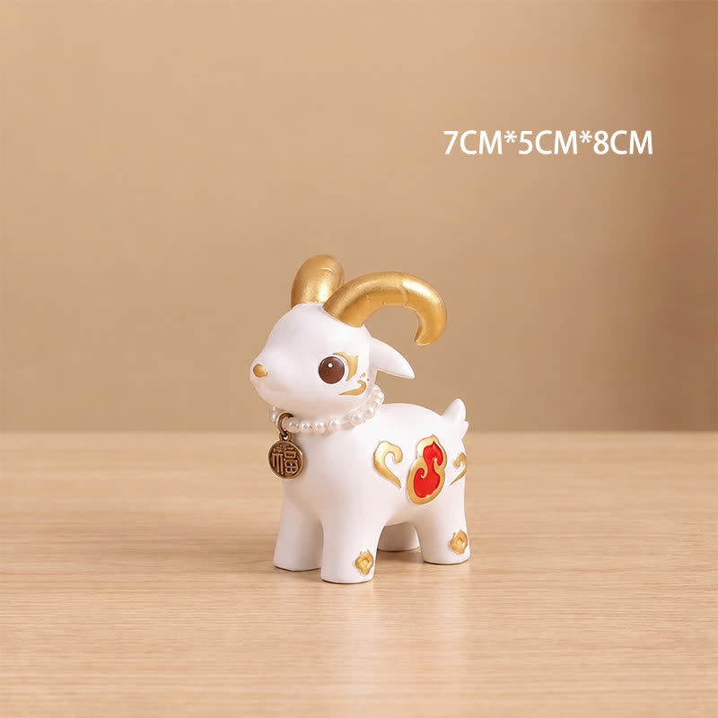 Buddha Stones Year of the Goat Prosperity Resin Cute Animal Decor – uk ...