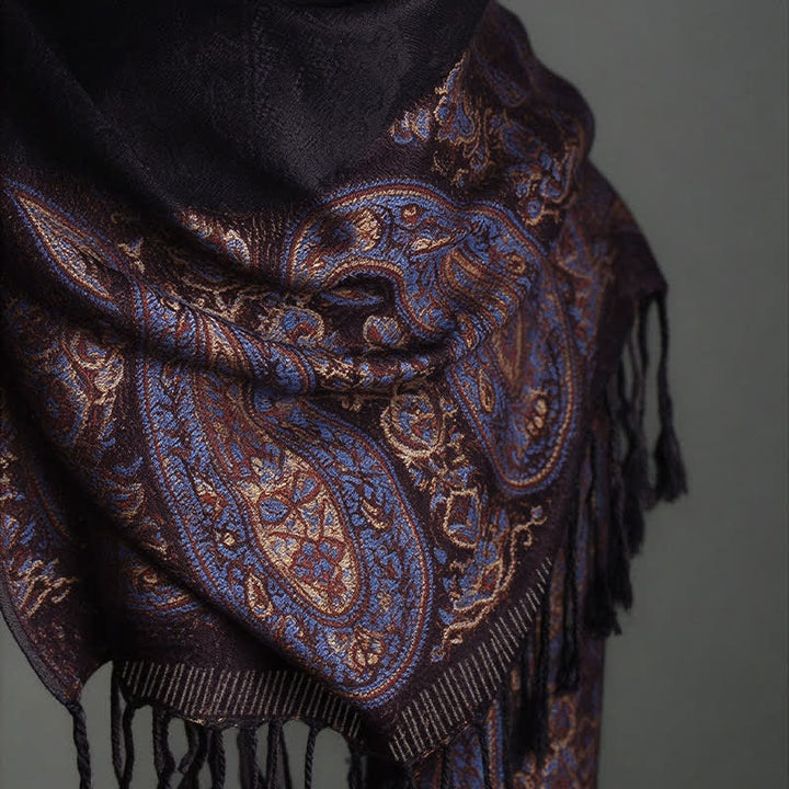 Buddha Stones Spring Fall Paisley Tassel Elegant Women's Scarf - image 7
