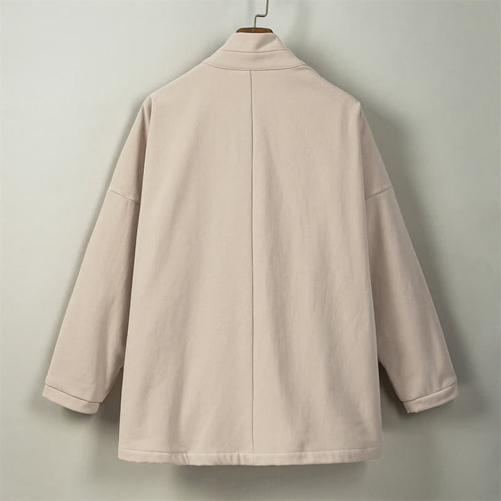Buddha Stones Fall Winter Tang Style Minimalist Drawstring Solid Thickened Men's Kimono - image 35