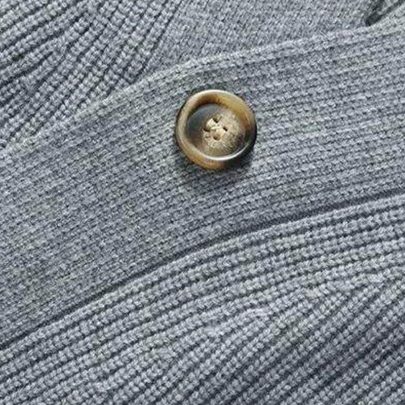 Buddha Stones Fall Winter Casual Button-Up Solid Knit Cardigan Men's Knitwear With Pockets - image 8