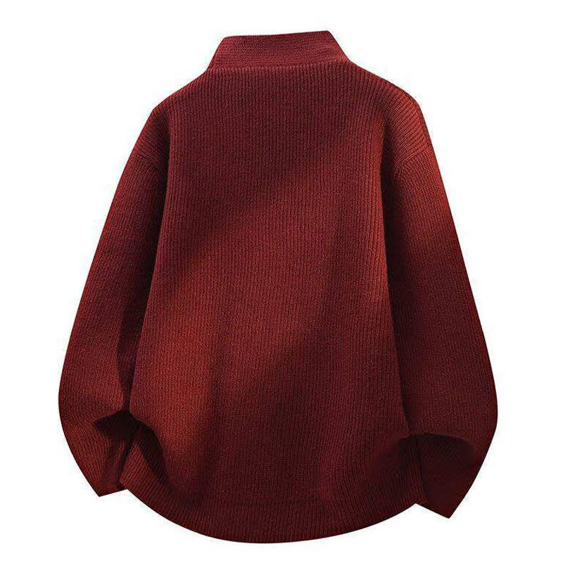 Buddha Stones Fall Winter Casual Button-Up Solid Knit Cardigan Men's Knitwear With Pockets - image 15