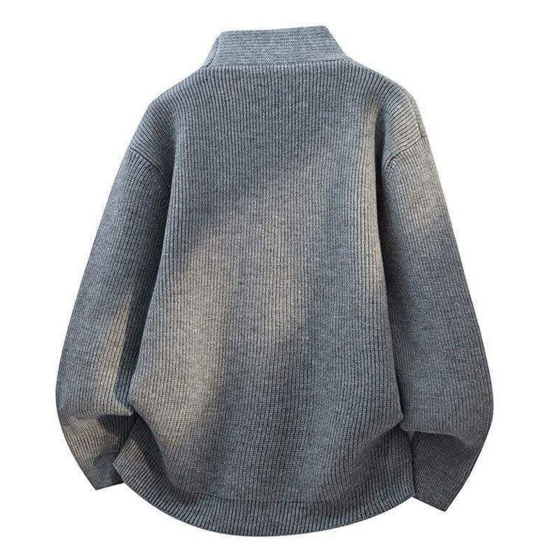 Buddha Stones Fall Winter Casual Button-Up Solid Knit Cardigan Men's Knitwear With Pockets - image 3