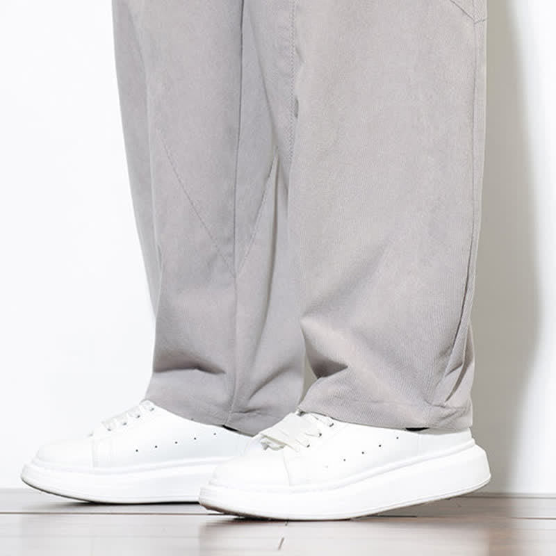 Buddha Stones Fall Classic Simple Drawstring Solid Ankle Pants Corduroy Men's Tapered Pants With Pocket - image 36