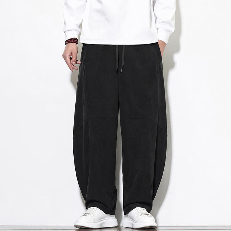 Buddha Stones Fall Classic Simple Drawstring Solid Ankle Pants Corduroy Men's Tapered Pants With Pocket - image 14