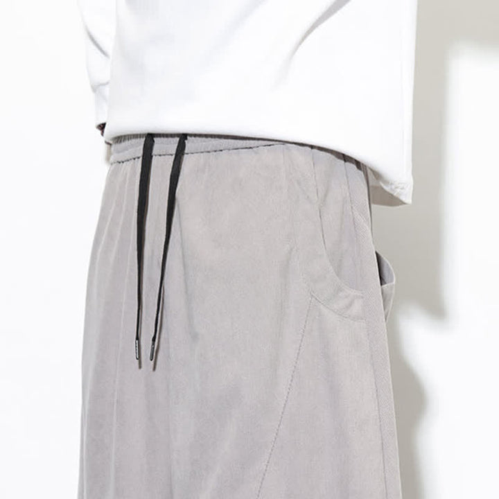 Buddha Stones Fall Classic Simple Drawstring Solid Ankle Pants Corduroy Men's Tapered Pants With Pocket - image 34