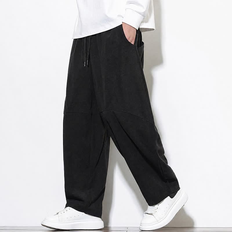 Buddha Stones Fall Classic Simple Drawstring Solid Ankle Pants Corduroy Men's Tapered Pants With Pocket - image 12