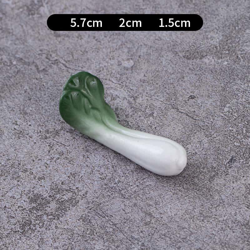 Buddha Stones Ceramic Vegetable Design Mini Tabletop Chopstick Holder - Cabbage (Blue) Approx. 5.7 × 2 × 1.5 cm - Ceramic - image 13