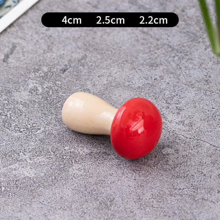 Buddha Stones Ceramic Vegetable Design Mini Tabletop Chopstick Holder - Shiitake Mushroom (Red) Approx. 4.2 × 2.5 × 2.2 cm - Ceramic - image 17