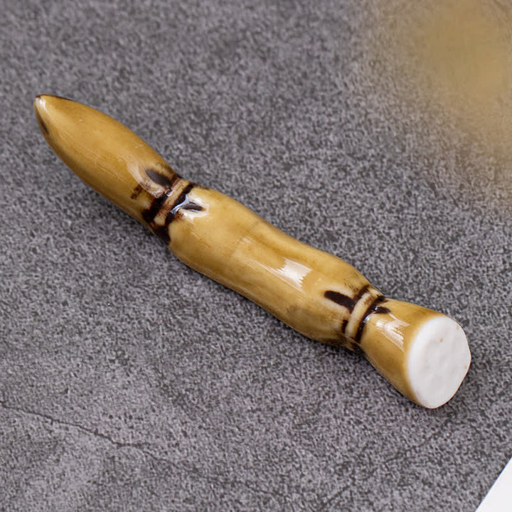 Buddha Stones Ceramic Vegetable Design Mini Tabletop Chopstick Holder - Lotus Root Strips Approx. 7.5 × 1.3 × 1.5 cm - Ceramic - image 22