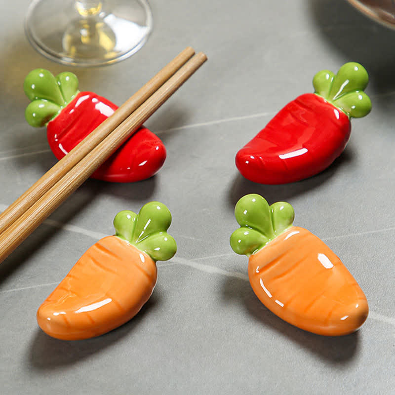 Buddha Stones Ceramic Vegetable Design Mini Tabletop Chopstick Holder - image 38