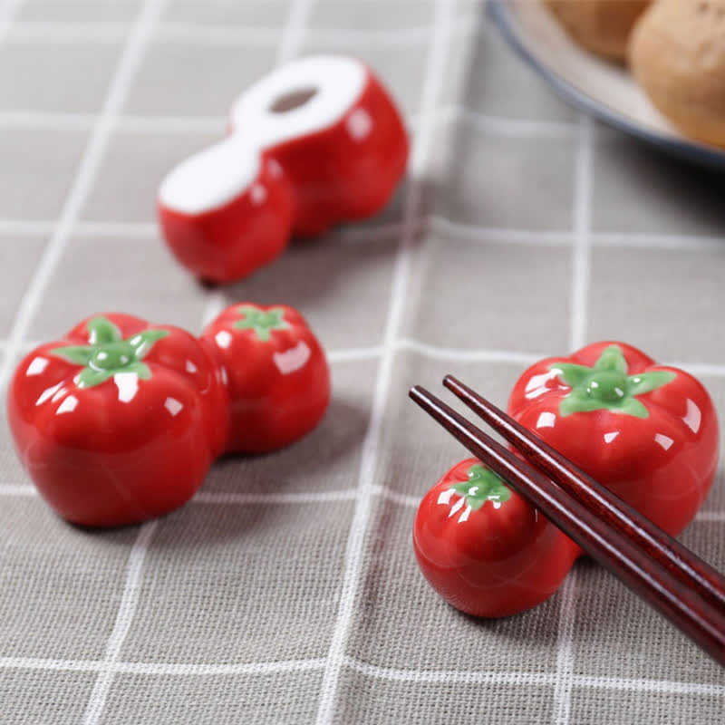 Buddha Stones Ceramic Vegetable Design Mini Tabletop Chopstick Holder - image 40