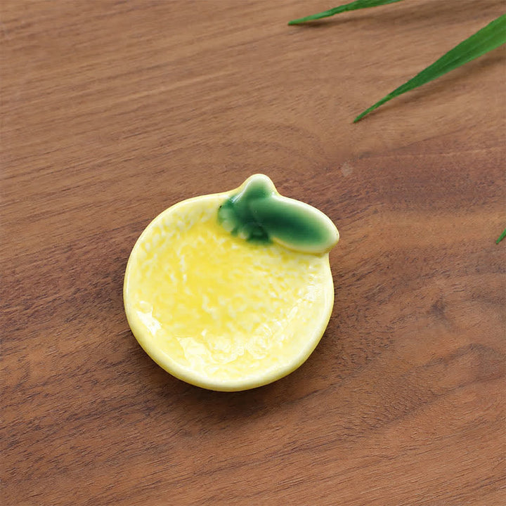 Buddha Stones Mini Ceramic Fruit Design Chopstick Holder - Tangerine Approx. 5 × 4.6 × 1 cm - image 1