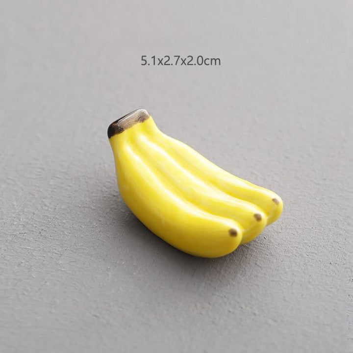 Buddha Stones Mini Ceramic Fruit Design Chopstick Holder - Banana Approx. 5.1 × 2.7 × 2.0 cm - image 12