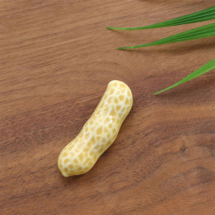 Buddha Stones Ceramic Food Style Mini Chopstick Holder - Peanuts Approx. 5.4 × 1.6 × 1.1 cm - image 10