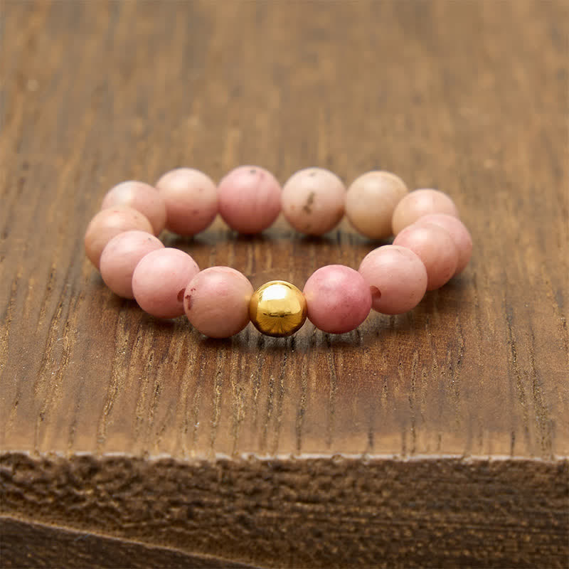 Buddha Stones 3Pcs Rhodonite Miano Real Green Agate Healing Ring - image 1