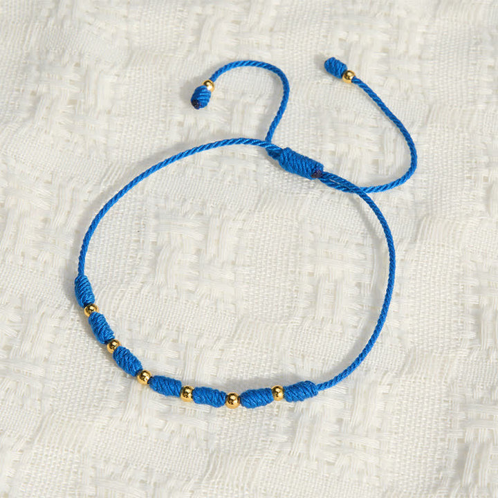Buddha Stones Copper Beads Blue String Strength Balance Bracelet - image 3