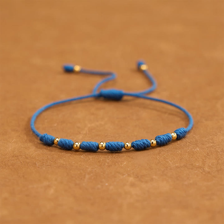 Buddha Stones Copper Beads Blue String Strength Balance Bracelet - Copper(Healing ♥ Wealth) - image 0