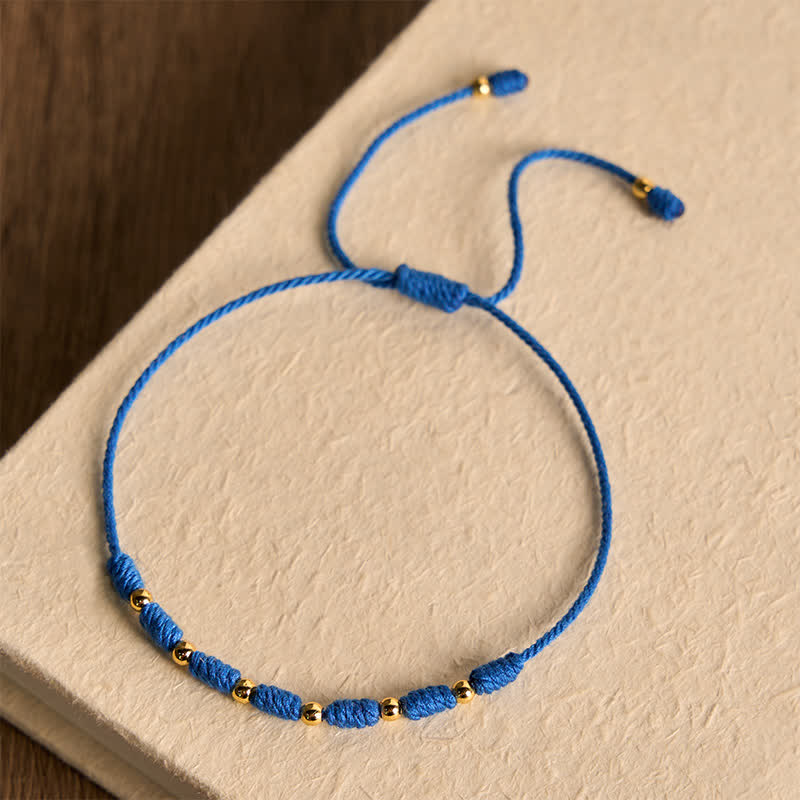 Buddha Stones Copper Beads Blue String Strength Balance Bracelet - image 4