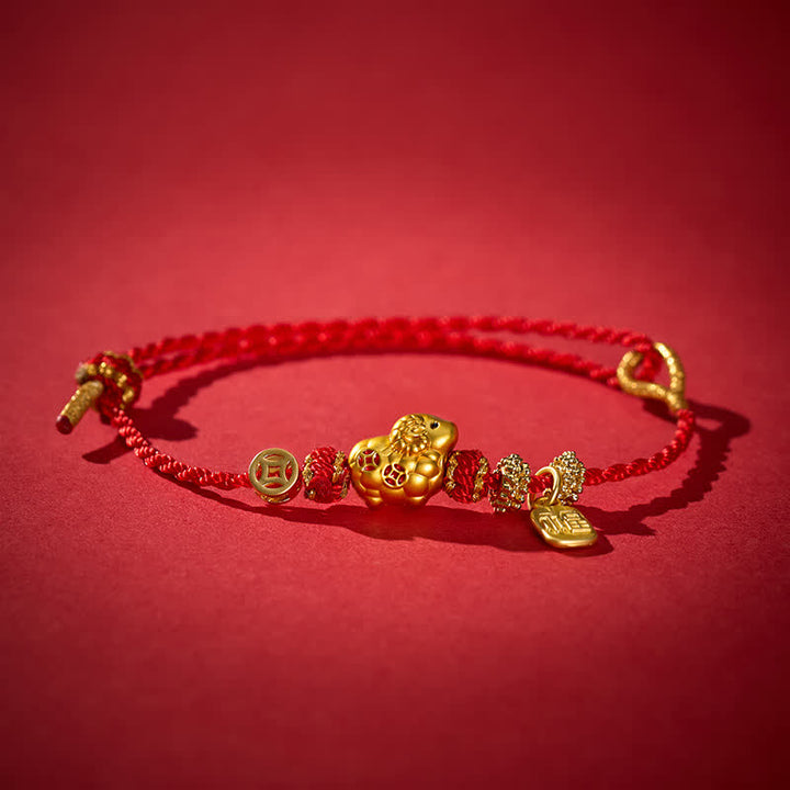 Buddha Stones Red String Goat Charm Braided Faith Bracelet - image 4
