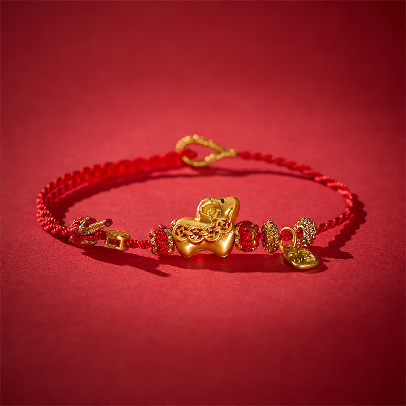 Buddha Stones Red String Hand-Woven Goat Charm Strength Bracelet - image 3