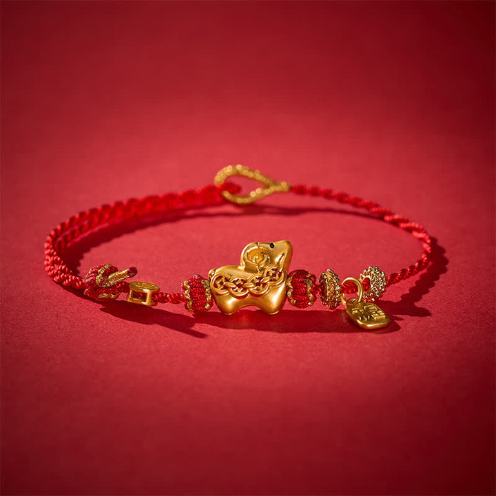 Buddha Stones Red String Hand-Woven Goat Charm Strength Bracelet - image 3