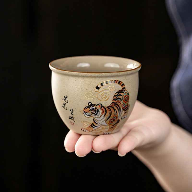 Buddha Stones Hand-Painted Chinese Zodiac Ceramic Gongfu Tea Cup 140ml - image 4