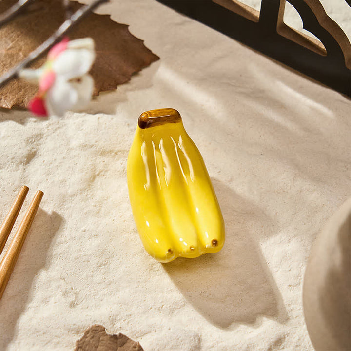 Buddha Stones Mini Ceramic Fruit Design Chopstick Holder - Banana Approx. 5.1 × 2.7 × 2.0 cm - image 23