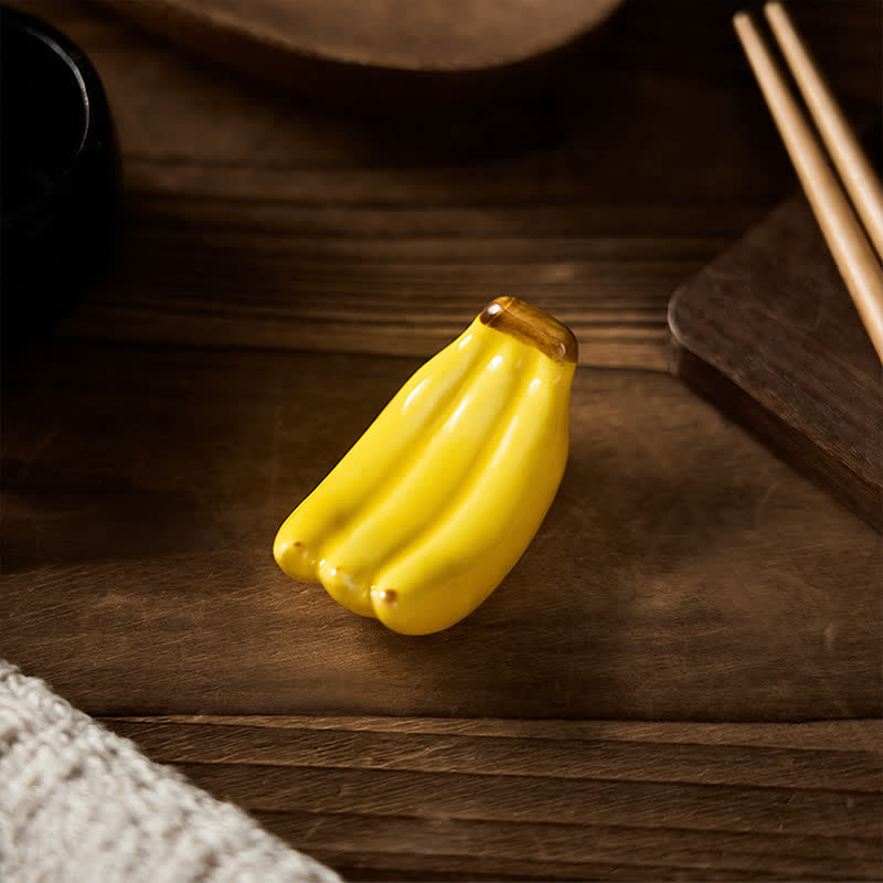 Buddha Stones Mini Ceramic Fruit Design Chopstick Holder - image 24