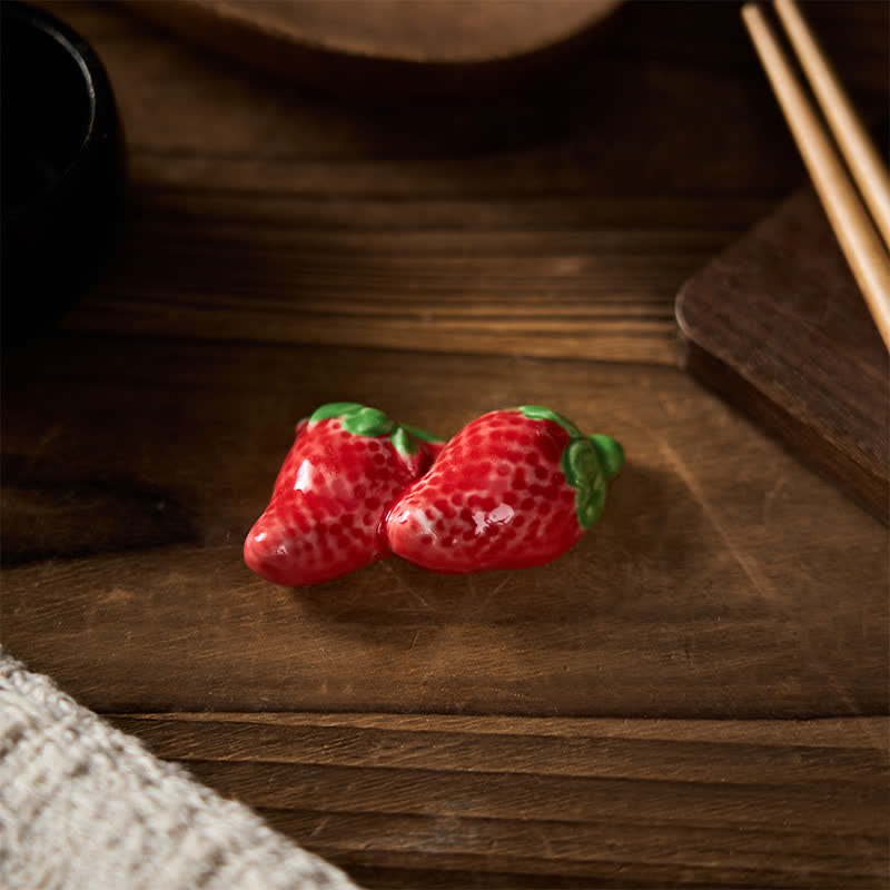 Buddha Stones Mini Ceramic Fruit Design Chopstick Holder - image 22