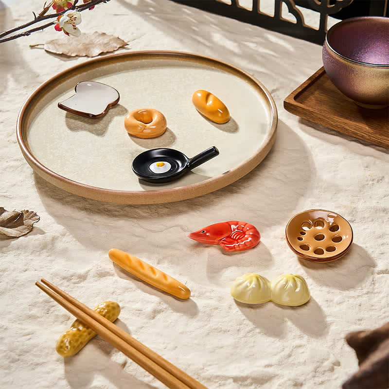 Buddha Stones Ceramic Food Style Mini Chopstick Holder - image 1