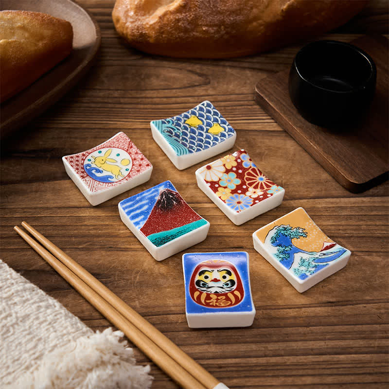 Buddha Stones Ceramic Sakura Pattern Japanese Style Chopstick Holder - image 0