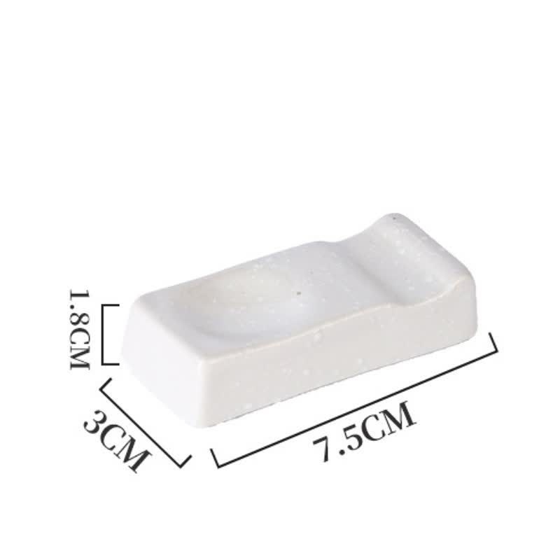 Buddha Stones Night Shadow Ceramic Minimalist Rectangular Chopstick Holder - White(Approx. 7.5 cm × 3.0 cm × 1.8 cm) - image 1