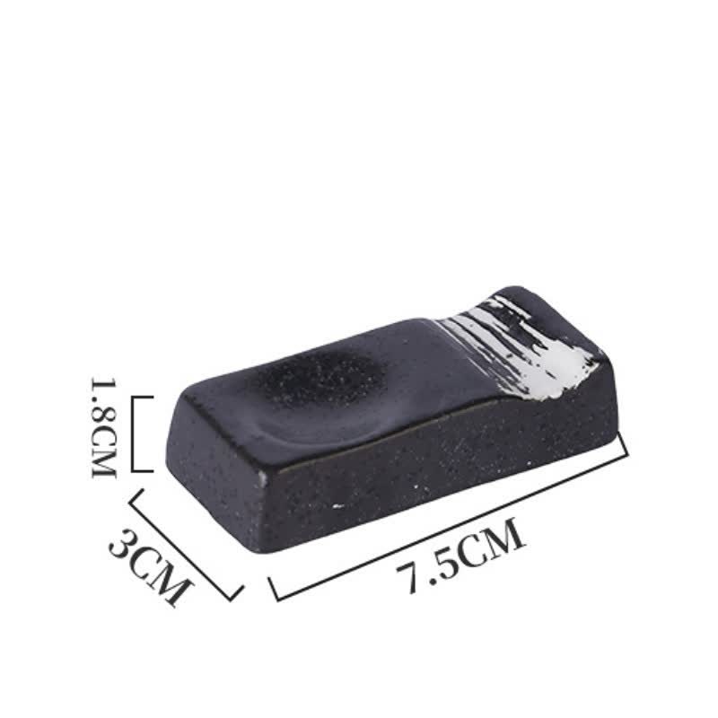 Buddha Stones Night Shadow Ceramic Minimalist Rectangular Chopstick Holder - Black White(Approx. 7.5 cm × 3.0 cm × 1.8 cm) - image 7