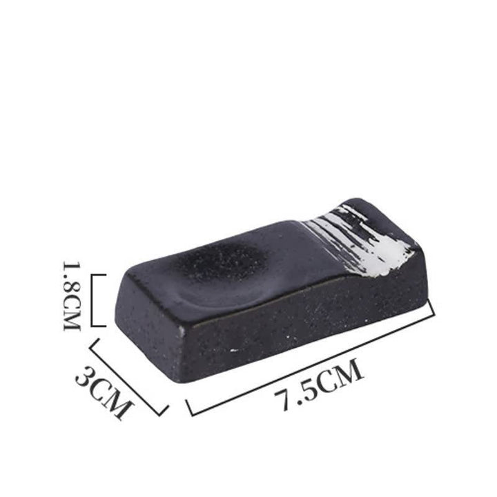 Buddha Stones Night Shadow Ceramic Minimalist Rectangular Chopstick Holder - Black White(Approx. 7.5 cm × 3.0 cm × 1.8 cm) - image 7