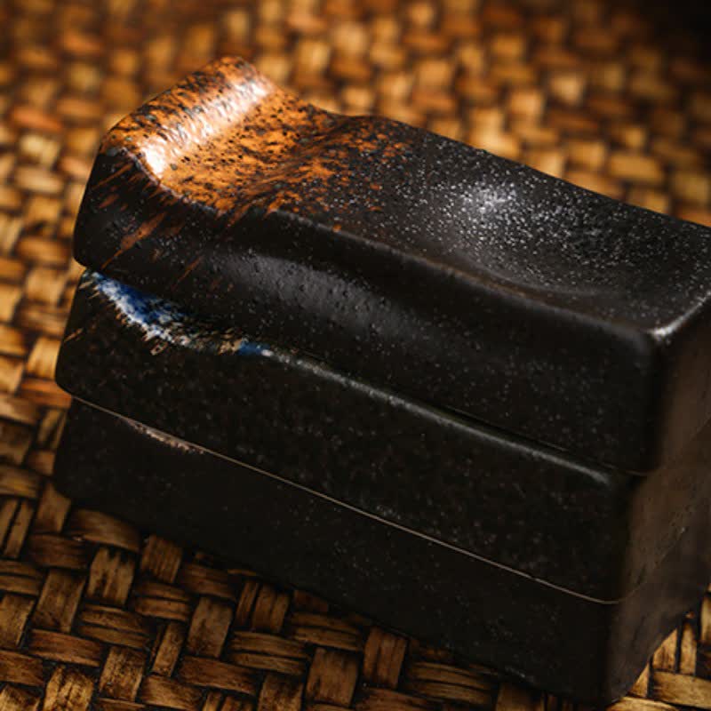 Buddha Stones Night Shadow Ceramic Minimalist Rectangular Chopstick Holder - image 9