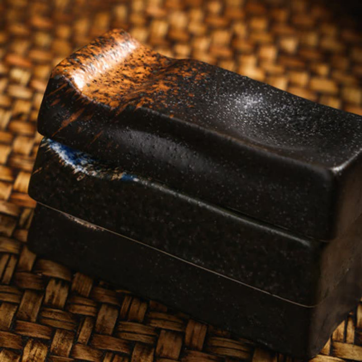 Buddha Stones Night Shadow Ceramic Minimalist Rectangular Chopstick Holder - image 9