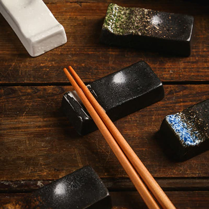 Buddha Stones Night Shadow Ceramic Minimalist Rectangular Chopstick Holder - image 13