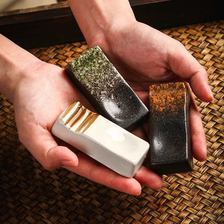 Buddha Stones Night Shadow Ceramic Minimalist Rectangular Chopstick Holder - image 14
