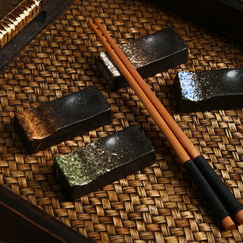 Buddha Stones Night Shadow Ceramic Minimalist Rectangular Chopstick Holder - image 17
