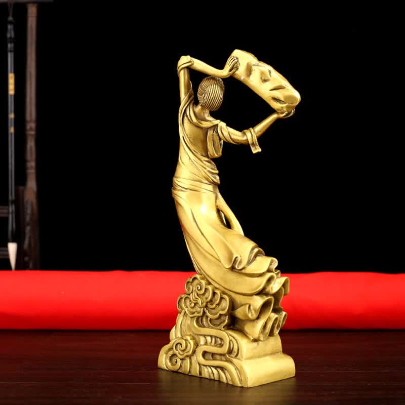 Bodhisattva Nuwa Mends The Sky Protection Copper Statue Decoration - image 5