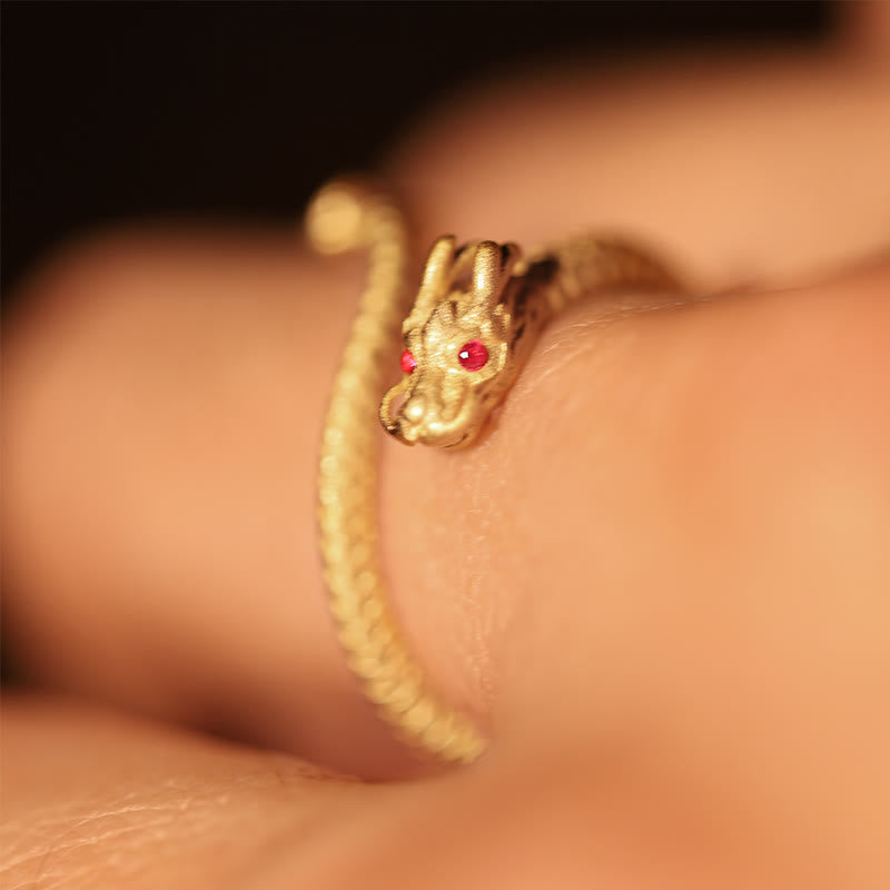 Buddha Stones 925 Sterling Silver Vintage Dragon Luck Protection Strength Adjustable Ring - image 8