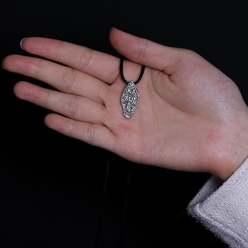 Buddha Stones Tibetan 925 Sterling Silver Om Mani Padme Hum Dorje Vajra Engraved Strength Necklace Pendant - image 13