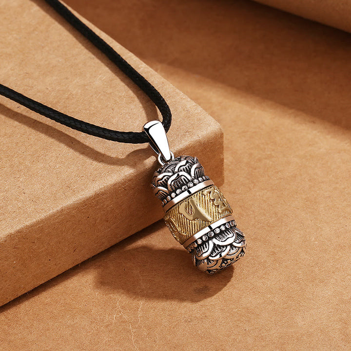 Buddha Stones Tibet Om Mani Padme Hum Carved Wisdom Purity Chain Leather Rope Necklace Pendant - Om Mani Padme Hum&Leather Cord - image 4