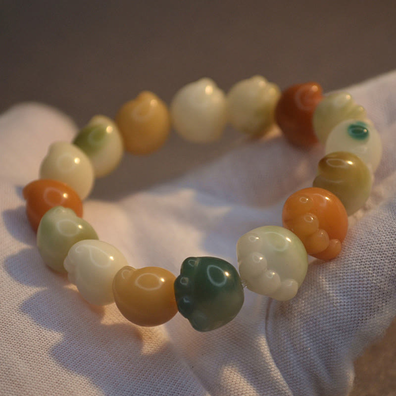 Buddha Stones Multilayered Bodhi Seed Cute Cat Paw Calm Harmony Bracelet - image 3